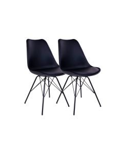 House Nordic Stuhl Oslo 2 Stück, 57 x 86 cm, Schwarz