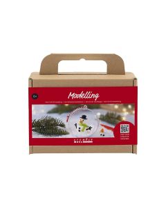 Creativ Company Bastelset Modellieren Weihnachtskugeln, Schneemann