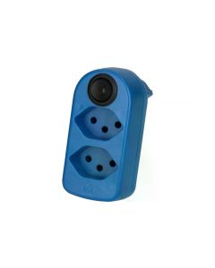 Max Hauri Mehrfachstecker maxAdapt BS, 2 x T13, mit Schalter, Blau