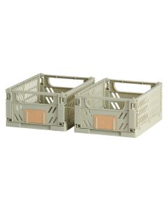 Schou Faltbox 17 x 12.5 x 7 cm, 2 Stück, Eukalyptusgrün