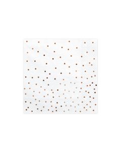 Partydeco Papierservietten Dots 33 cm x 33 cm, 20 Stück, Weiss