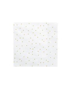 Partydeco Papierservietten Punkte 33 cm x 33 cm, 20 Stück, Weiss