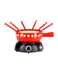 Nouvel Käsefondue-Set CH Band 8 Teile, Rot