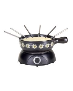 Nouvel Käsefondue-Set Edelweiss 10 Teile, Schwarz