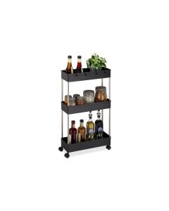 relaxdays Nischenwagen 15.5 x 70 x 40.5 cm, Schwarz