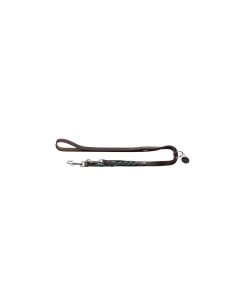 Hunter V-Führleine Solid Education Cord, 20/200, Dunkelbraun/Türkis