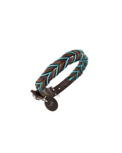 Hunter Halsband Solid Education Cord, S-M (50), Dunkelbraun/Türkis