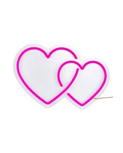 Vegas Lights LED Dekolicht Neonschild Zwei Herzen 30 x 20.5 cm