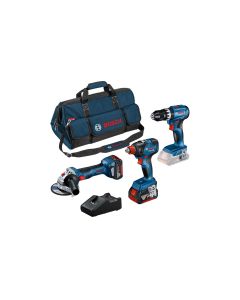 Bosch Professional Akku-Schlagbohrschrauber Set 18 V-GSB+GDX+GWS+2 x 5A