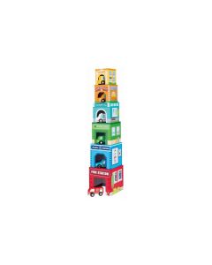 Spielba Holzspielwaren Stapelturm mit 6 Autos
