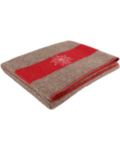Eskimo Decke Edelweiss 140 x 200 cm, Braun/Rot