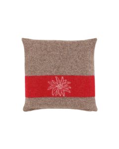 Eskimo Kissen Edelweiss 45 x 45 cm, Braun/Rot