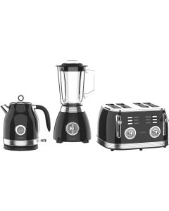 FURBER Wasserkocher, Standmixer und Toaster Set Brando Schwarz
