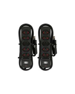 Max Hauri Doppelpack Steckdosenleiste 5 x Typ 13, Safety Line, Schwarz