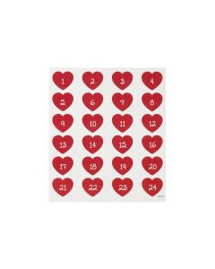 Creativ Company Adventskalender-Zahlen Herz 24 Sticker