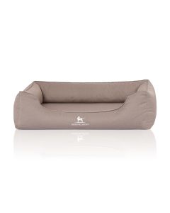 Knuffelwuff Hunde-Bett Leon Velour XXL, 120 x 85 cm, Beige/Grau