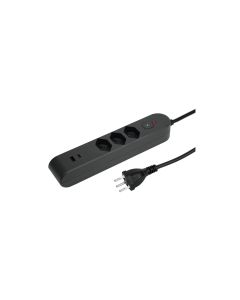STEFFEN Steckdosenleiste IQ 3 x T13, USB-A+C, Anthrazit, 3 m Kabel