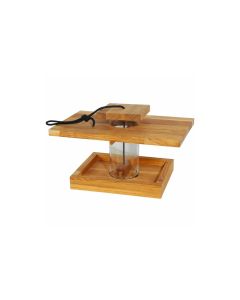 dobar Futterspender mit Acrylglas-Silo, 25 x 18 x 16.5 cm, Holz