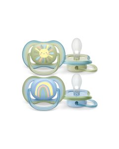 PHILIPS AVENT Nuggi ultra air 0-6 Mt. Sonne/Regenbogen Blau/Grün