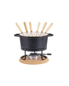 Kadastar Käsefondue-Set Nostalgie 9 Teile, Schwarz