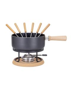 Kadastar Käsefondue-Set Bernina 9 Teile, Schwarz