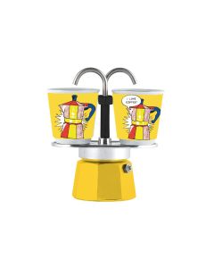 Bialetti Espressokocher Mini Express Lichtenstein 2 Tassen, Gelb