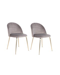 House Nordic Stuhl Geneve 2 Stück, 78 x 52 cm, Gold/Grau