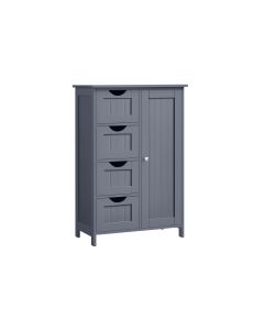 VASAGLE Regal mit 4 Schubladen 55 x 82 cm, Dunkelgrau