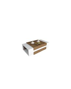 Woody Fashion Couchtisch Nora 110 x 31 x 57 cm, Nature/Weiss