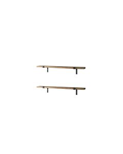 Woody Fashion Wandregal LAM006 2 Stück, 60 x 16 x 14 cm, Walnuss