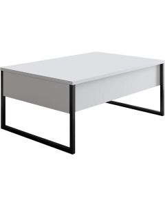 Woody Fashion Couchtisch Luxe 90 x 60 x 40 cm, Schwarz/Weiss