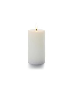 balthasar LED Zylinderkerze Rillen, Weiss