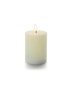 balthasar LED Zylinderkerze Rillen, Creme
