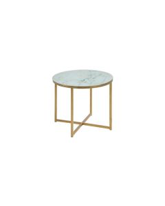 AC Design Couchtisch Alisma Ø 50 x 42 cm, Gold/Weiss