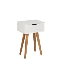 AC Design Nachttisch Mitra 40 x 30 x 61,5 cm, Nature/Weiss