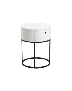 AC Design Nachttisch Polo Ø 40 x 51 cm, Schwarz/Weiss