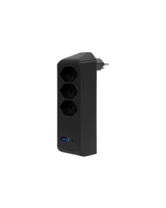 Brennenstuhl Abzweigstecker 3 x T13, 1 x USB A, 1 x USB C, 300° drehbar