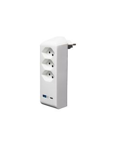 Brennenstuhl Abzweigstecker 3 x T13, 1 x USB A, 1 x USB C, 300° drehbar