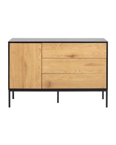 AC Design Sideboard Seaford 120 x 40 x 82 cm, Nature/Schwarz