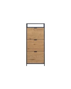 AC Design Schuhschrank Seaford 56 x 30 x 129 cm, Nature/Schwarz