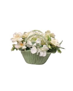 Dameco Kunstblume im grünen Korb 38 cm