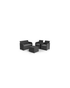 AlliBERT Rosalie Set, 2 Sessel + 1 Sofa, inkl. Kissen, Graphite