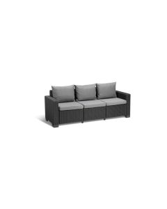 AlliBERT California 3er Sofa, Graphit, inkl. Kissen