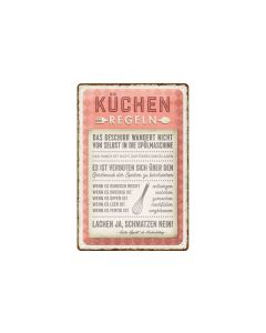 Nostalgic Art Schild Küchen-Regeln 20 x 30 cm, Metall