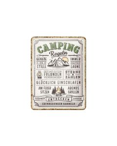 Nostalgic Art Schild Camping-Regeln 15 x 20 cm, Metall