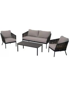 Schou Loungeset Daniela, Set 4-teilig, Schwarz/Grau