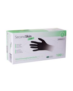 SecondSkin Einweghandschuh Nitril L, Schwarz, 100 Stück