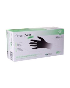 SecondSkin Einweghandschuh Nitril XL, Schwarz, 90 Stück