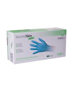 SecondSkin Einweghandschuh Nitril Strong M, Blau, 100 Stück