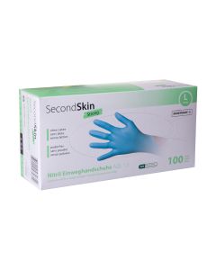 SecondSkin Einweghandschuh Nitril Strong L, Blau, 100 Stück